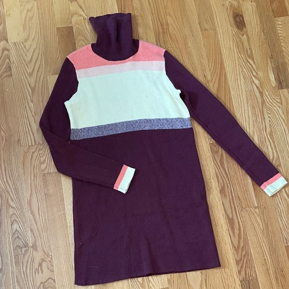 Free People Multicolor Turtleneck Sweater dress